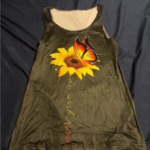 New Sunflower and Butterfly Tank Top
